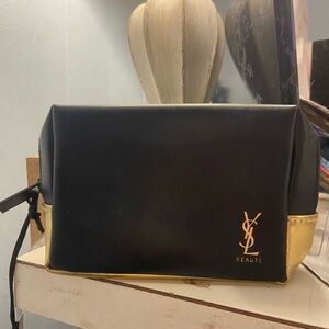 YSL Black and Gold Makeup Bag